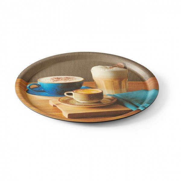 Tava de servire anti-alunecare,rotunda, cu imprimeu, HENDI, ø380x (h)15mm Produse 67,12 lei