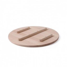 Platou/Planseta rotunda pentru pizza, diametru 50 cm, Hendi, lemn de fag, compartimentata in 6 parti