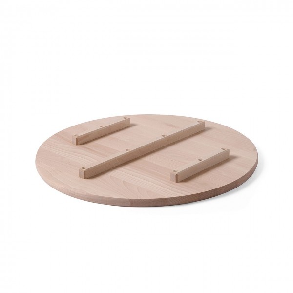 Platou/Planseta rotunda pentru pizza, diametru 50 cm, Hendi, lemn de fag, compartimentata in 6 parti