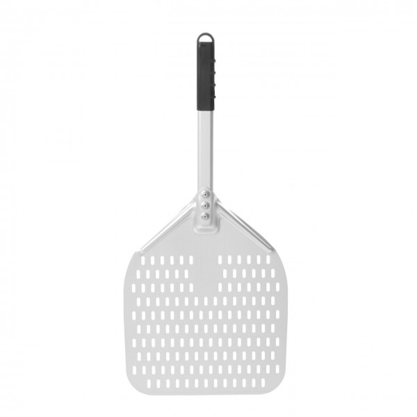 Lopata de pizza patrata perforata cu maner scurt, 305x660mm