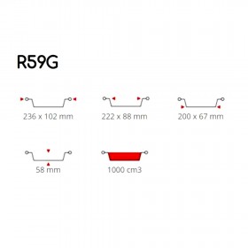 Forma de copt, aluminiu, R59G, 100buc Forme copt dreptunghiulare 62,24 lei