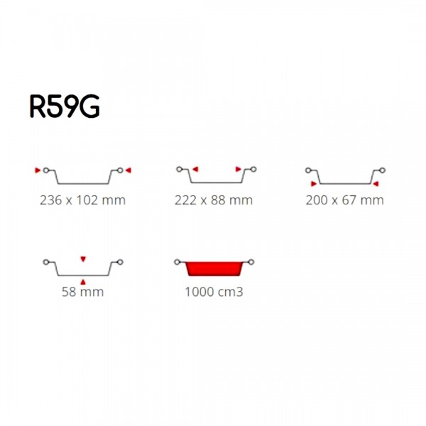 Forma de copt, aluminiu, R59G, 100buc Forme copt dreptunghiulare 62,24 lei