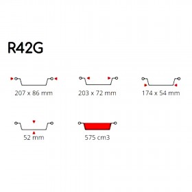 Forma de copt, aluminiu, R42G, 100buc Forme copt dreptunghiulare 44,30 lei