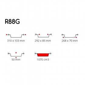 Forma de copt, aluminiu, R88G, 100buc Forme copt dreptunghiulare 69,20 lei