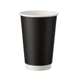 Pahare carton 330ml - 12oz, perete dublu, Matte Black, D80, 25buc Pahare carton ripped 9,14 lei