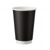 Pahare carton 330ml - 12oz, perete dublu, Matte Black, D80, 25buc Pahare carton ripped 9,14 lei