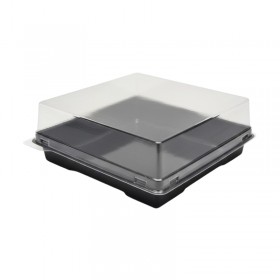 Caserola prajituri, baza neagra si capac transparent, 120*120*h45 mm, 50buc Caserole prajituri 50,85 lei