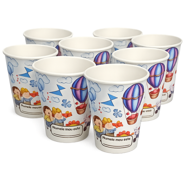 Pahare carton 235ml - 8oz Party D80, 20buc Pahare carton personalizat 4,70 lei