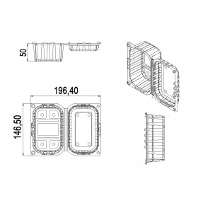 Caserole fructe, cu capac, 375gr, 146.5*196.4*h60, 100buc Produse 59,99 lei