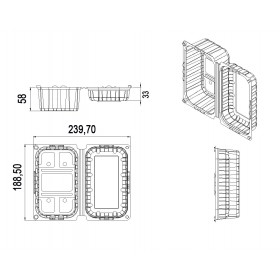 Caserole fructe, cu capac, 500gr, 188,5*239,7*h91, 100buc Produse 84,89 lei