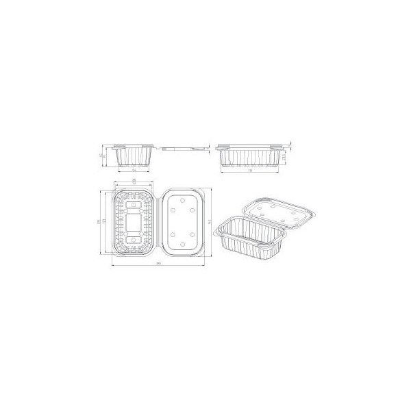 Caserole fructe, cu capac plat, 250gr, 140*190*h45, 800buc Produse 528,19 lei