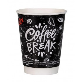 Pahare carton 470ml - 16oz, perete dublu, Coffee Break, D90, 25buc Pahare carton ripped 11,98 lei