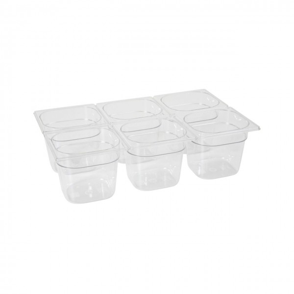 Tava Gastronorm GN 1/6 65mm 1L- policarbonat transparent, rezistenta la temperature -40°C | 110°C Produse 36,71 lei