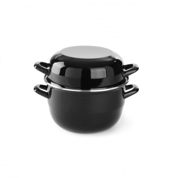 Oala emailata cu capac pentru scoici 2,3 Lit, 20cm Ø x 19cm