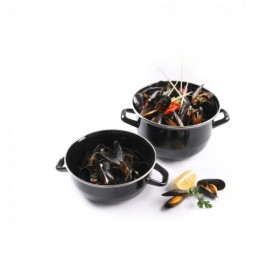 Oala emailata cu capac pentru scoici 3 Lit, 21cm Ø x13|20cm