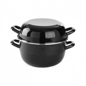 Oala emailata cu capac pentru scoici 5 Lit, 26cm Ø x 21cm