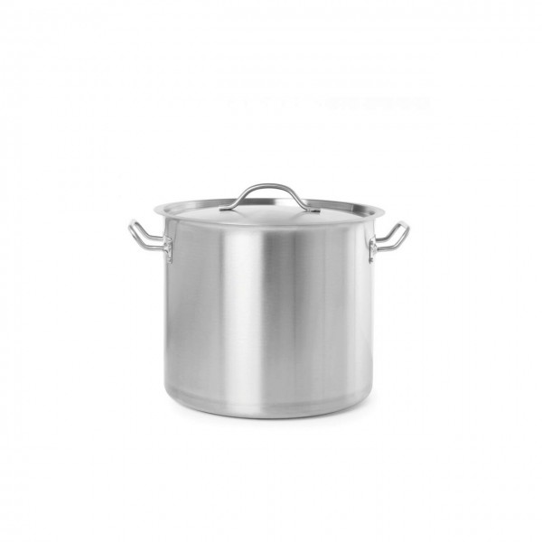 Oala cu capac, 9Lit, Ø 25cm x 18cm, inox 18/0, structura solida cu grosime 4mm, manere nituite dublu, gama Budget Line
