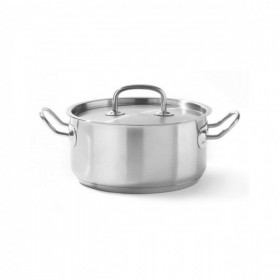 Cratita cu capac, 12 Lit, Ø 32cm x 15cm, inox cu finisaj satinat, fund triplu capsulat, Kitchen Line, uz profesional