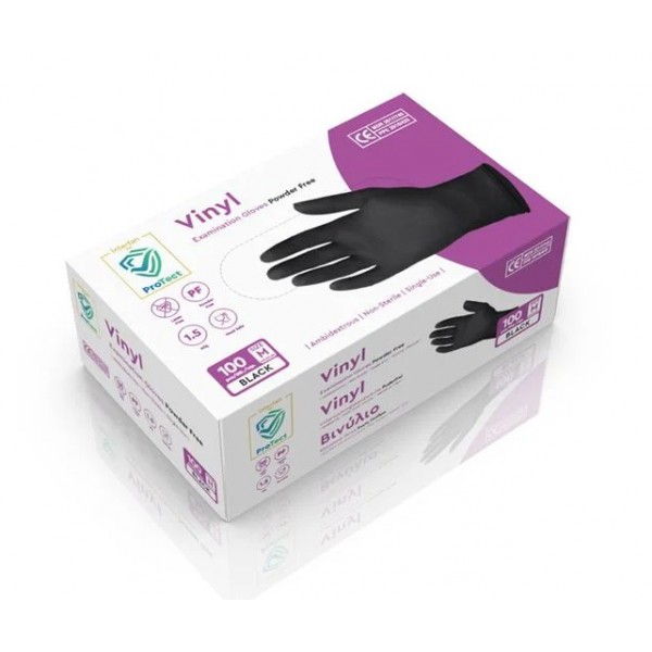 Manusi negre din vinil, nepudrate, ProTect, marime L, 100buc Produse 14,12 lei