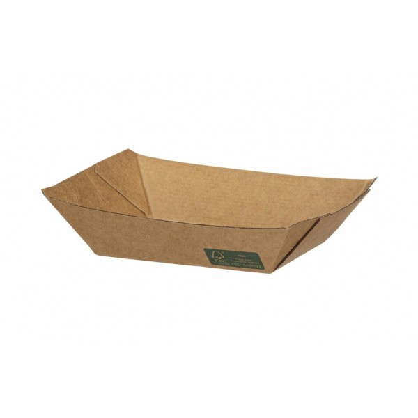 Barcute carton kraft alimentare, 400cc, 10.6x6.8x4cm, rezistente la grasimi, FSC, 100buc Produse 35,56 lei