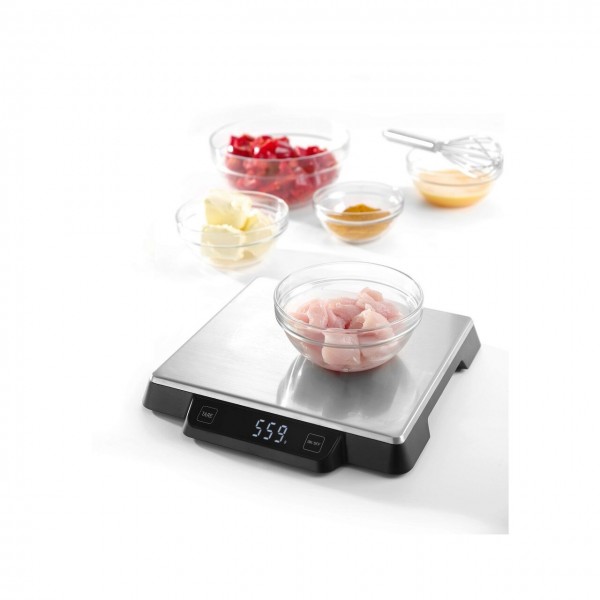 Cantar de bucatarie, inox, 15kg cu precizie de ±1g, 266x269x(h)34mm Produse 166,86 lei