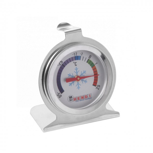 Termometru pentru frigider, interval masurare (-50/+25 gr ), gradatie 2,5 grC, carcarasa inoX cu suport si carlig, 6 cm Termo...