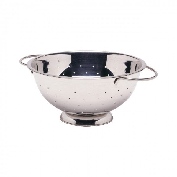 Colander pentru strecurat alimente, inox, diametru 24 cm x inaltime 11 cm, uz profesional
