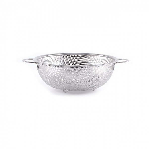Colander otel inoxidabil, cu baza si 2 manere, perforat, 285x(h)115 mm