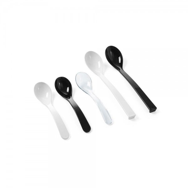 Lingura pentru salata, plastic SAN, neagra 335 mm 60 ml