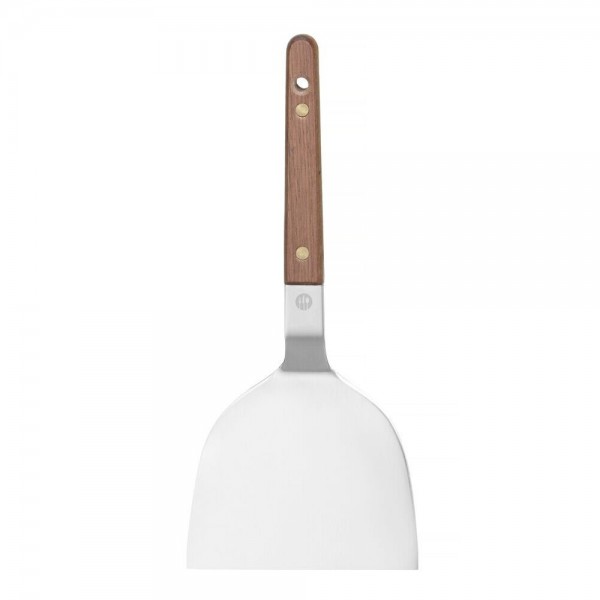 Spatula Teppanyaki din otel inoxidabil , 10,5 cm, maner din lemn de nuc