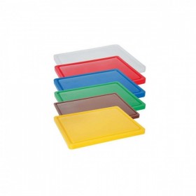 Tocator albastru, 26.5x32.5x(h)1.2 cm - GN1/2, cu sant de scurgere, polietilena HDPE 500, norme de igiena HACCP,