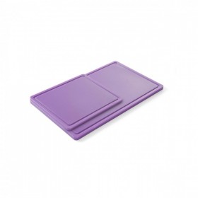 Tocator violet, 26.5x32.5x(h)1.2 cm - GN1/2, cu sant de scurgere, polietilena HDPE 500, norme de igiena HACCP,