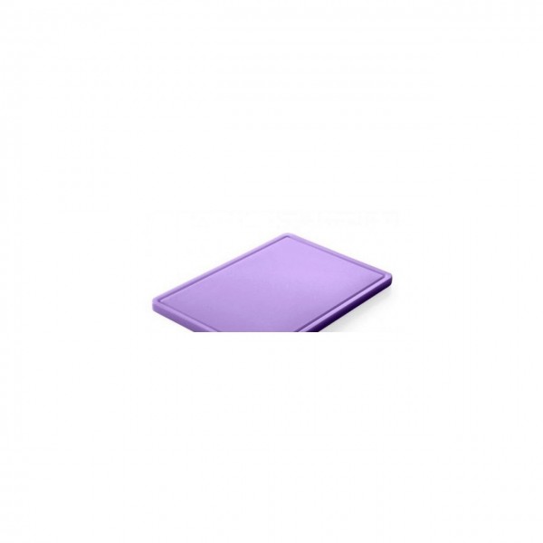 Tocator violet, 26.5x32.5x(h)1.2 cm - GN1/2, cu sant de scurgere, polietilena HDPE 500, norme de igiena HACCP,
