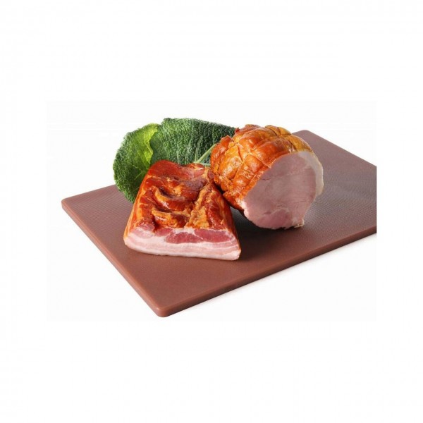 Tocator maro 450x300x12,7 mm, HACCP- pentru carne gatita, polietilena HDPE 500, ambele fete potrivite pentru taiere