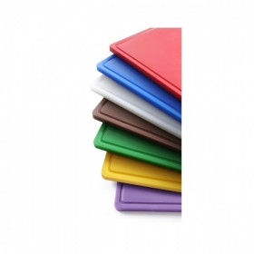 Tocator verde, 26.5x32.5x(h)1.2 cm - GN1/2, cu sant de scurgere, polietilena HDPE 500, norme de igiena HACCP,