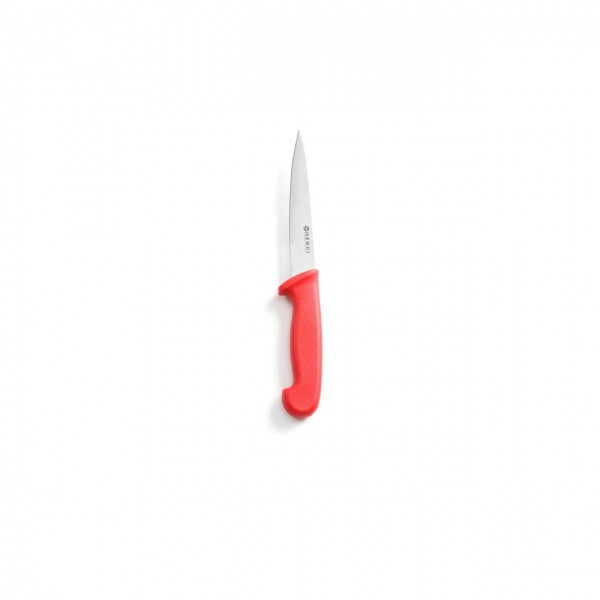 Cutit profesional transat carne / filetat, lama inox 15cm, maner ergonimic rosu 15cm, norme de igiena HACCP
