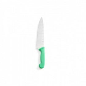 Cutitul bucatarului, certificat igiena HACCP, lama inox 24 cm, lungime totata cutit 38,5 mm, maner verde