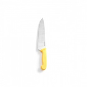Cutitul bucatarului, 24/38.5 cm, lama inox grosime 2.5 mm, maner galben, norme de igiena HACCP, uz profesional