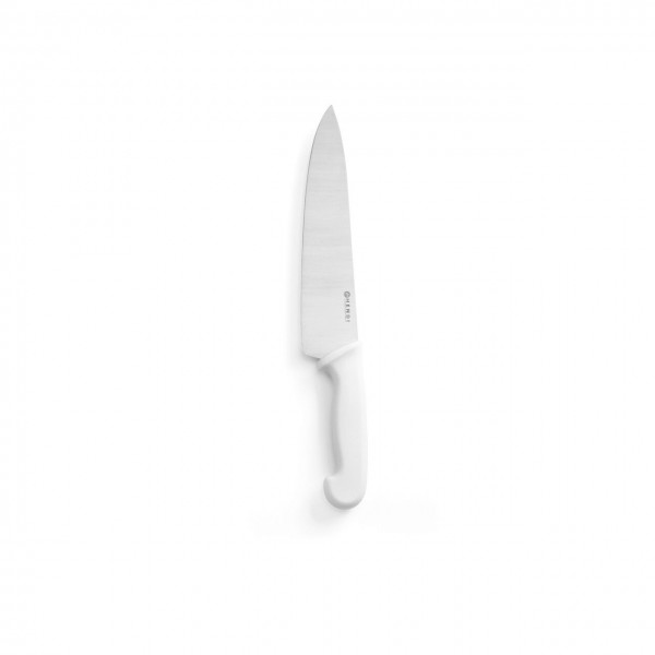 Cutitul bucatarului, lama inox solid 24 cm, lungime cutit 38.5 cm, maner alb, norme de igiena HACCP
