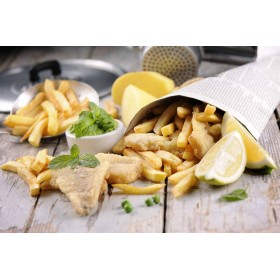 Con din hartie, design ziar, 450gr, 22x22cm, 1000buc, outlet Outlet 168,75 lei