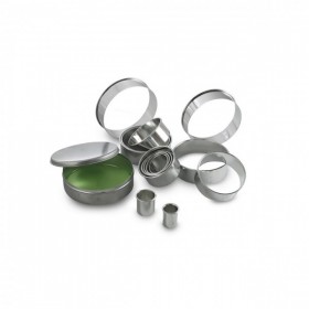 Set 14 forme patiserie rotunde cu margine ondulata, diverse dimensiuni, 18-108mm, inox Produse 85,79 lei