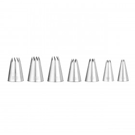 Set 7 varfuri / duiuri ornat prajituri, inox, varfuri netede, diametre varf ornare 6-8-10-12-14-16-18 mm Produse 53,49 lei