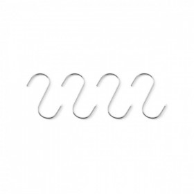 Set 4 bucati carligul macelarului, otel inoxidabil, 90x4 mm