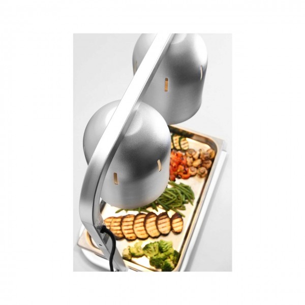 Suport cu 2 lampi infrarosu pentru mentinerea la cald a mancarii, 500 W, 495x355x(H)590 mm