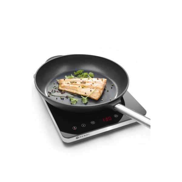 Plita cu inductie profesionala, model 2000W, control digital, corp inox, 296x370x(H)46 mm