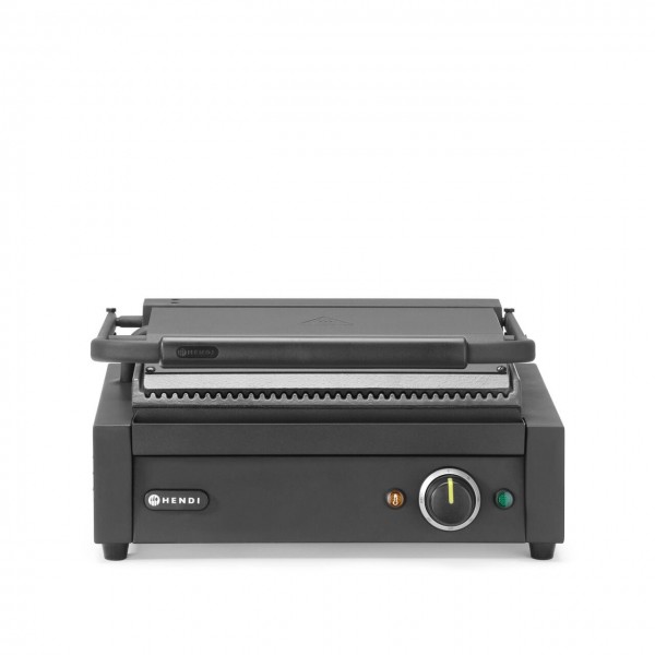 Grill Panini striat pe partea superioara si inferioara, 2200W, negru