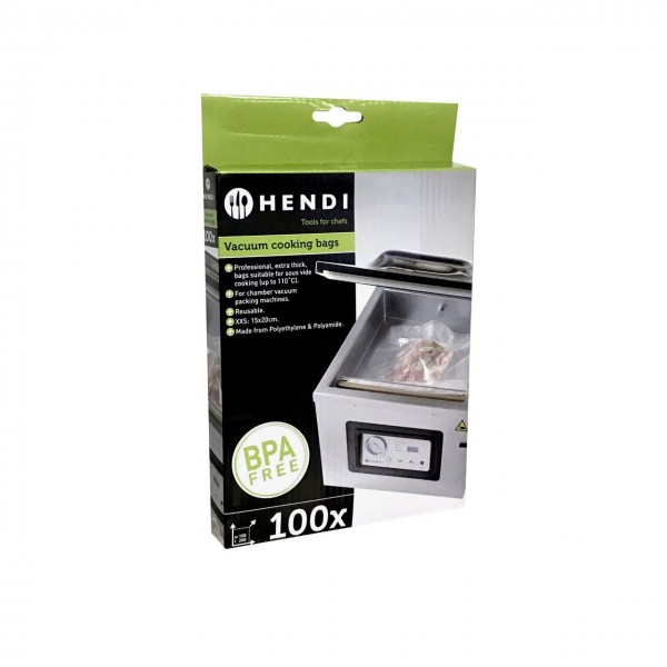 Set 100 buc pungi vacuum netede 150x200 mm, ideale gatit in sistem Sous-vide, 2 straturi, 75 microni grosime