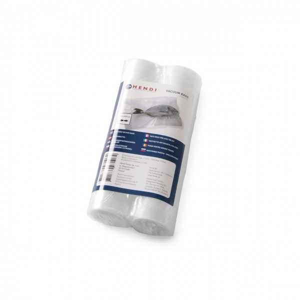 Set 2 role pungi vacuum gofrate 28 cm x 6 metri, 2 straturi, 75 microni grosime,