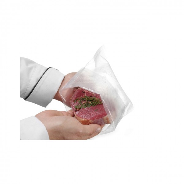 Set 100 pungi vacuum gofrate 150x400 mm, 2 straturi, 75 microni grosime, filtru UV