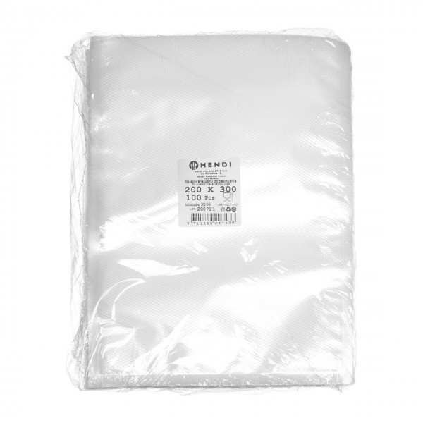 Pungi gofrate 200x300mm, pentru depozitarea produselor, pentru masini de ambalat tip banda, 100 buc